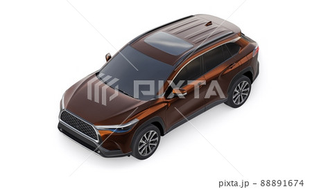 Compact SUV with a hybrid engine and four-wheel drive for the city and suburban areas on a white isolated background. 3d illustration Compact SUV with a hybrid engine and four-wheel drive for the city and suburban areas on a white isolated background. 3d illustration 88891674