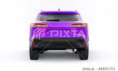 Compact SUV with a hybrid engine and four-wheel drive for the city and suburban areas on a white isolated background. 3d illustration 88891753