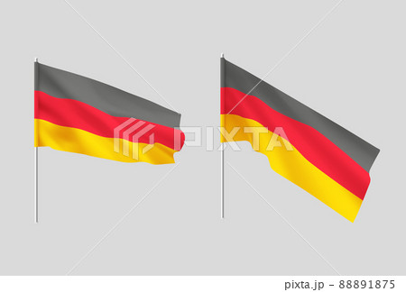 Germany flags. Set of national realistic Germanian flags. 88891875