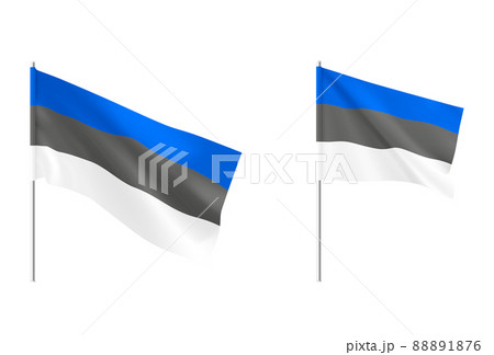 Estonia flags. Set of national realistic flags of Estonian. 88891876