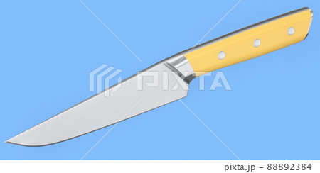 Chef's kitchen knife with a wooden handle isolated on white background. 88892384
