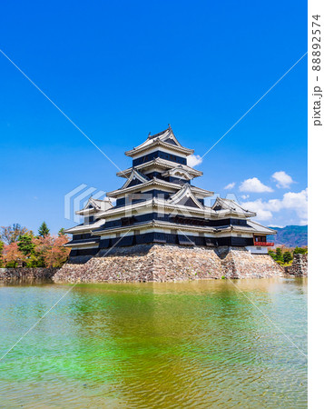 国宝 春の松本城 縦構図 国宝 春の松本城 縦構図 88892574