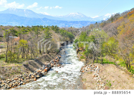 不動岩橋/松川より下流方向を望む(長野県高山村)【2022.4】 不動岩橋/松川より下流方向を望む(長野県高山村)【2022.4】 88895654