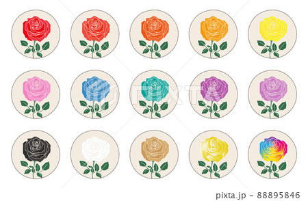 カラフルな薔薇の花セット 15色 カラフルな薔薇の花セット 15色 88895846