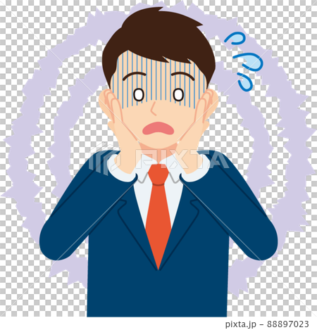 慌てるビジネスマン・線なし 慌てるビジネスマン・線なし 88897023