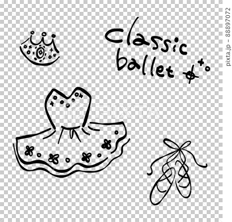 Ballet costume hand-drawn illustration material 88897072