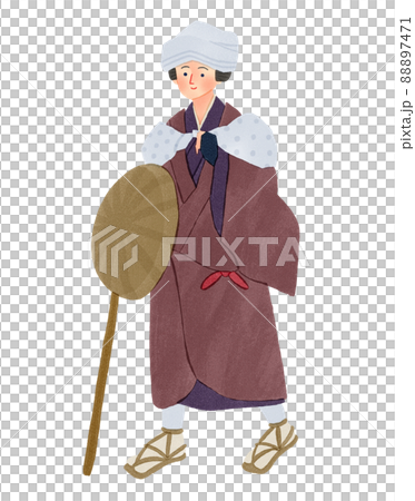 老旅行者手繪插畫 老旅行者手繪插畫 88897471