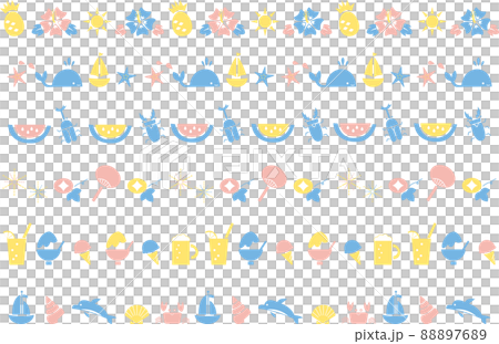 夏季插畫裝飾線集 夏季插畫裝飾線集 88897689