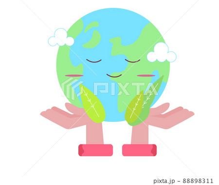 地球を支える 手 かわいい 平和と環境 イラスト 88898311