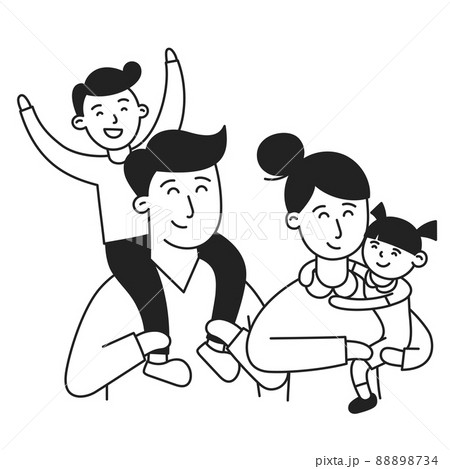 Family. Hand Drawn Kid and Family doodle icon 88898734