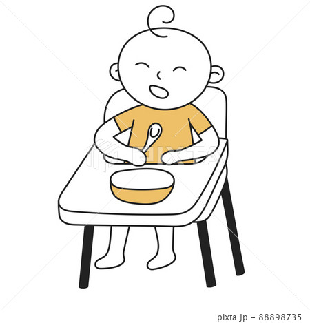 Highchair. Hand Drawn Kid and Family doodle icon Highchair. Hand Drawn Kid and Family doodle icon 88898735