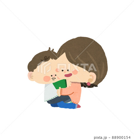 赤ちゃんを抱っこして正座する女性 赤ちゃんを抱っこして正座する女性 88900154