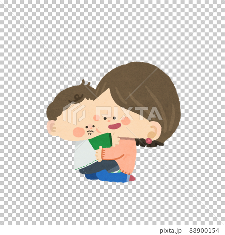 赤ちゃんを抱っこして正座する女性 赤ちゃんを抱っこして正座する女性 88900154