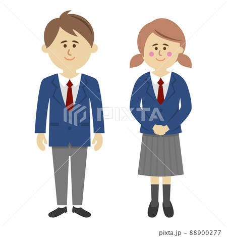 制服を着た学生のイラストイメージ 88900277