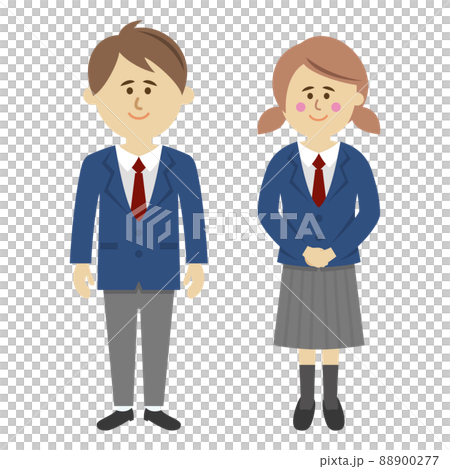 制服を着た学生のイラストイメージ 88900277