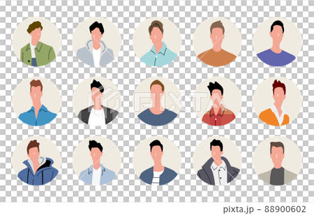 Vector illustration material: person icon set, male Vector illustration material: person icon set, male 88900602