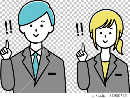 指向姿勢西裝男女 88900765