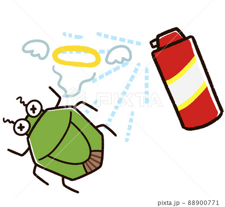 殺虫剤をかけられたカメムシ 88900771