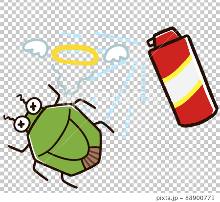 殺虫剤をかけられたカメムシ 88900771