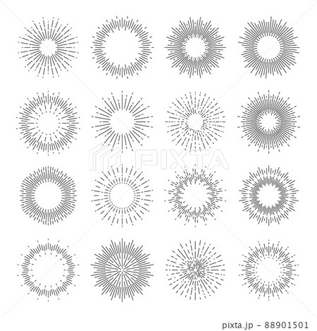 Starburst, sunburst and star burst light of sun rays lines, vector rector radial shine. Starbursts and sunbursts circles with sunbeam light or linear sunshine beams of sparkling sunlight bursts Starburst, sunburst and star burst light of sun rays lines, vector rector radial shine. Starbursts and sunbursts circles with sunbeam light or linear sunshine beams of sparkling sunlight bursts 88901501