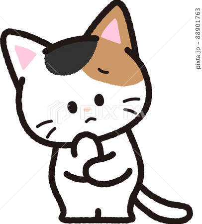 困り顔の三毛猫 88901763