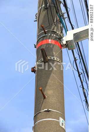 利根川が氾濫した場合の想定浸水深(しんすいしん)の表示板 利根川が氾濫した場合の想定浸水深(しんすいしん)の表示板 88902107