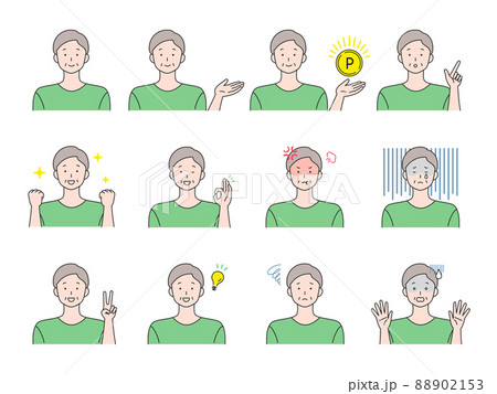 男性 表情セット03 男性 表情セット03 88902153