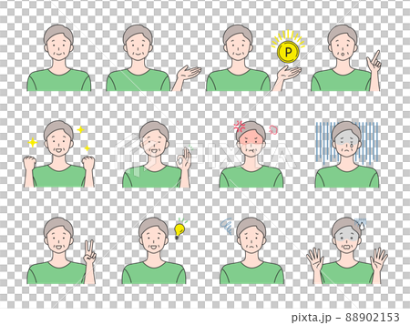 男性 表情セット03 男性 表情セット03 88902153