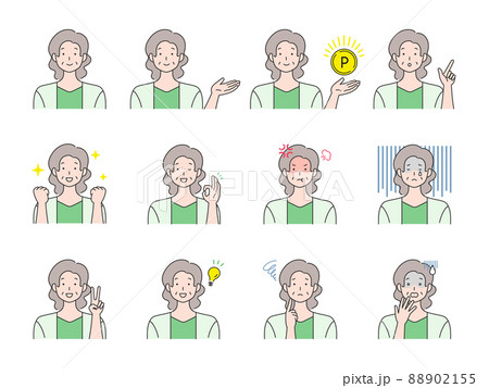 女性 表情セット03 88902155