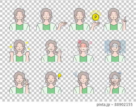 女性 表情セット03 88902155