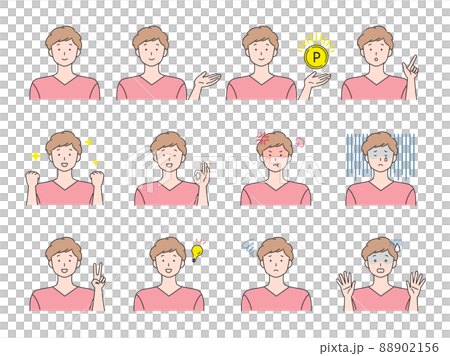 男性 表情セット01 88902156