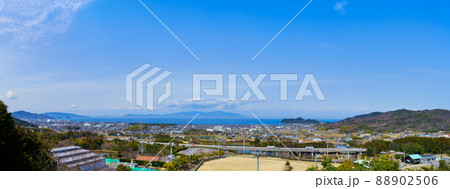 東かがわ市街並み　パノラマ風景　白鳥中央公園からの眺望(香川県) 88902506