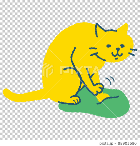 一隻貓的前腿蓬鬆的插圖 88903680