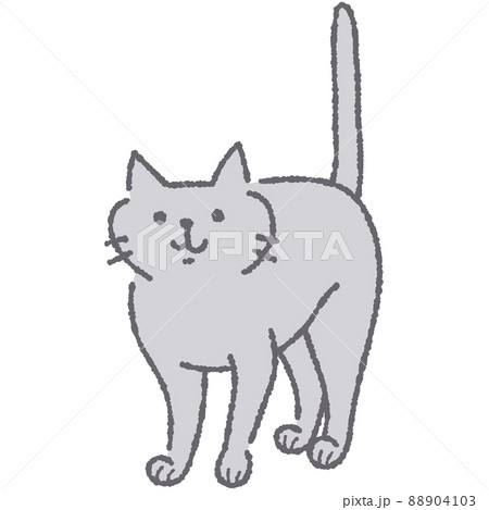 しっぽを立てている猫のイラスト 88904103