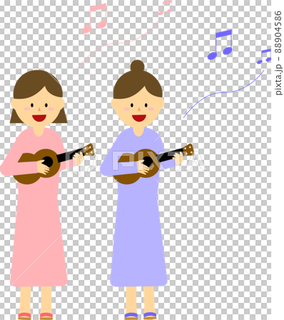 Ukulele girls playing ukulele 88904586