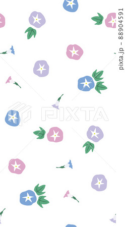 朝顔のシームレス ドット風パターン 88904591