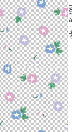 朝顔のシームレス ドット風パターン 88904591