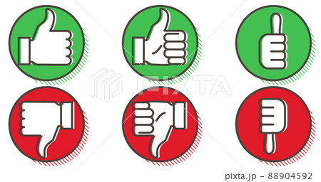 親指グッド・バッドアイコンセット【ベクターイラスト素材】 88904592