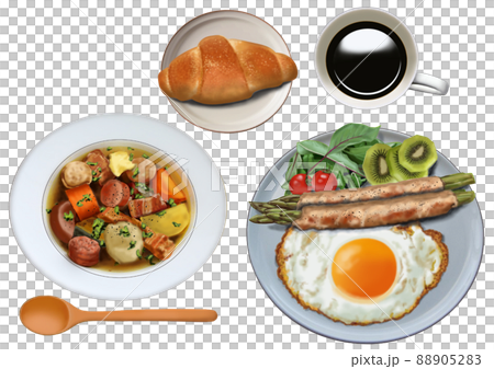 早餐套餐、煎蛋和蘆筍培根 早餐套餐、煎蛋和蘆筍培根 88905283