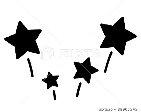 ラフな星が四方に飛ぶイラスト素材のイラスト素材