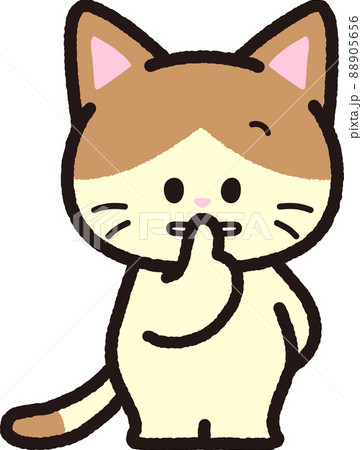 静かにするよう促す猫 88905656