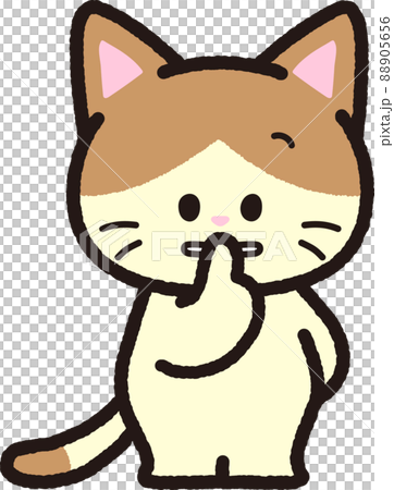 静かにするよう促す猫 88905656