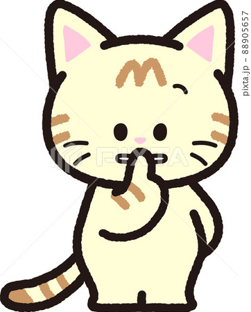 静かにするよう促す猫 88905657