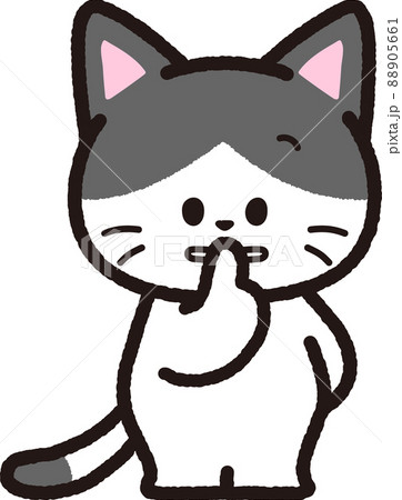 静かにするよう促す猫 静かにするよう促す猫 88905661