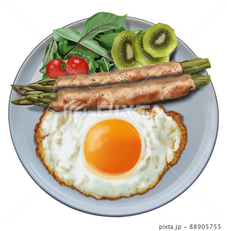 朝食セット、アスパラベーコン 88905755