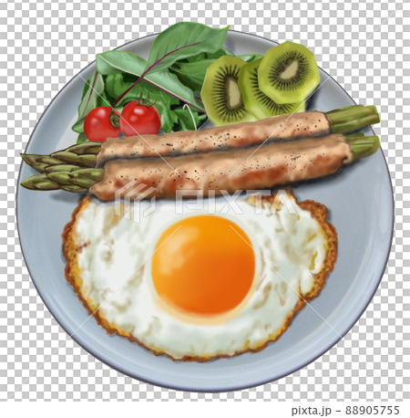 朝食セット、アスパラベーコン 88905755