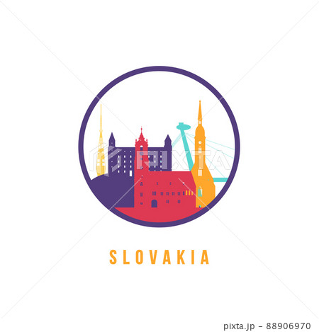 Famous Slovakia landmarks silhouette. 88906970