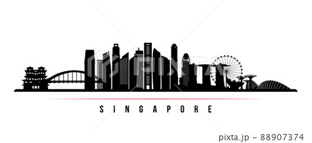 Singapore Skyline Horizontal Banner のイラスト素材