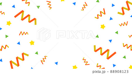 透過している紙ふぶきとリボンの素材／1200：628 88908123