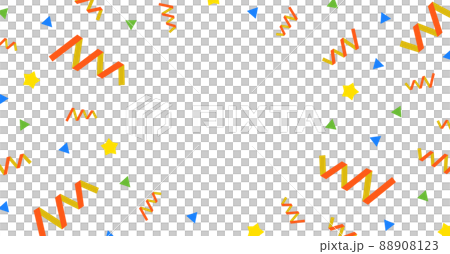 透過している紙ふぶきとリボンの素材／1200：628 88908123